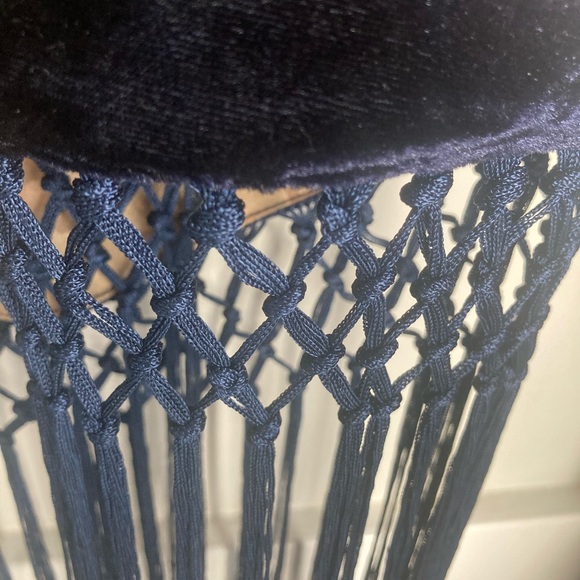 Velour Floral Print Kimono Small with Tassels - Picture 5 of 8